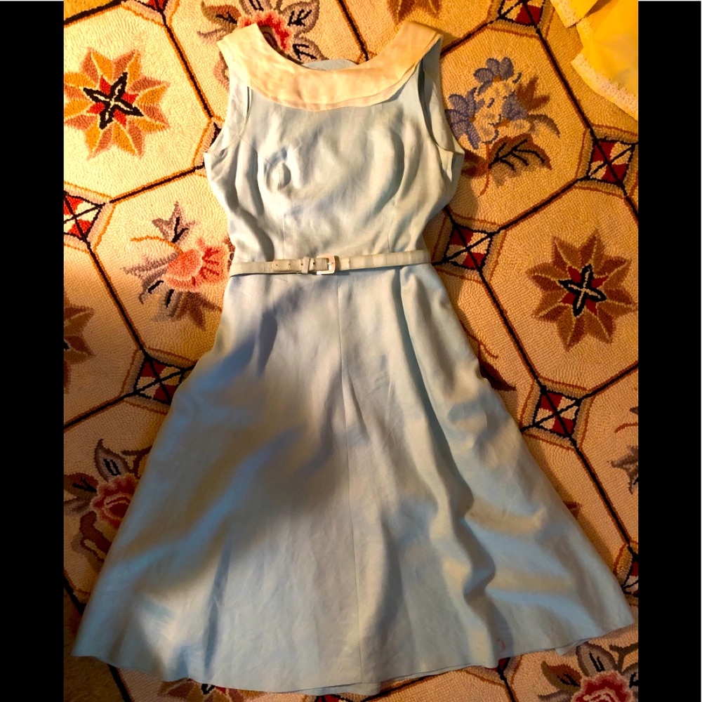 Pure Linen Blue Dress